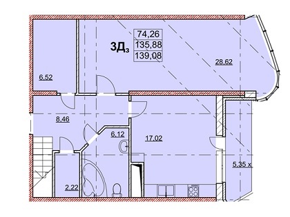 3-кімнатна 139.08 м² в ЖК Гагарінський від 27 750 грн/м², Одеса