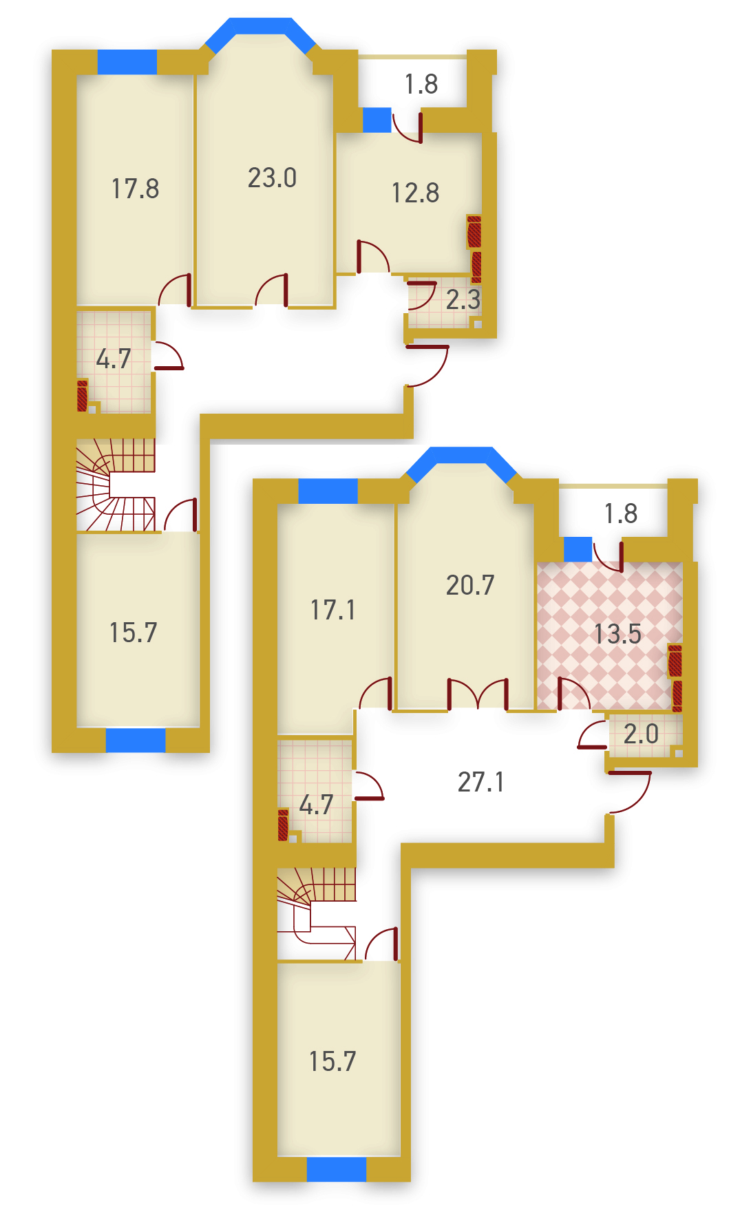 5+ комнат 203.5 м² в ЖК Герцен Парк от застройщика, Киев