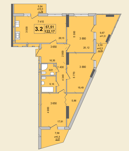 3-кімнатна 106 м² в КБ Гоголівська, 47 від 55 800 грн/м², Київ