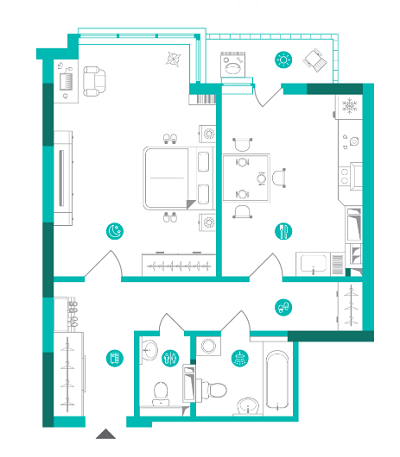 1-кімнатна 56.57 м² в ЖК Династія від 25 890 грн/м², Київ
