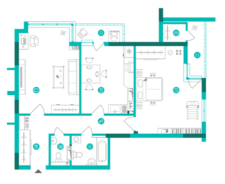 2-кімнатна 81.92 м² в ЖК Династія від 24 700 грн/м², Київ