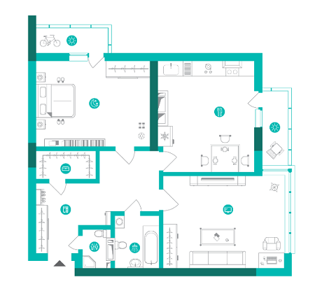 2-кімнатна 76.18 м² в ЖК Династія від 24 700 грн/м², Київ