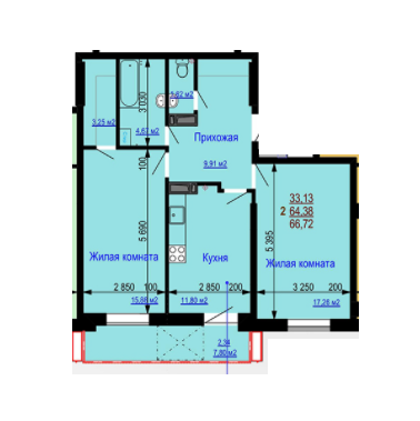 2-комнатная 66.72 м² в ЖК Дом на Зерновой от 15 000 грн/м², Харьков