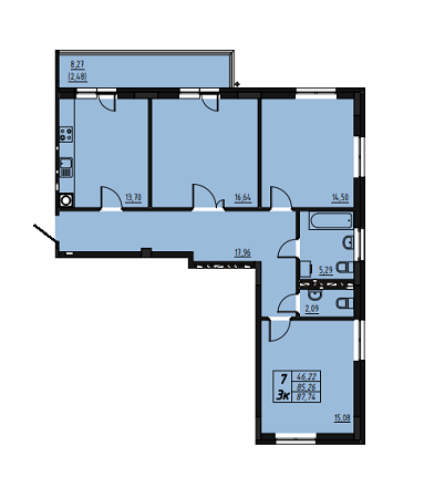 3-комнатная 87.74 м² в ЖК Дом на Калнышевского от 14 700 грн/м², Львов