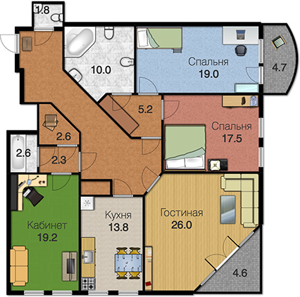 5+ комнат 147.5 м² в ЖК Дом на Клименко от застройщика, Киев