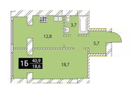1-кімнатна 40.9 м² в ЖК Дюшес від забудовника, Одеса