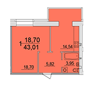 1-комнатная 43.01 м² в ЖК Европейский квартал от 9 520 грн/м², Винница