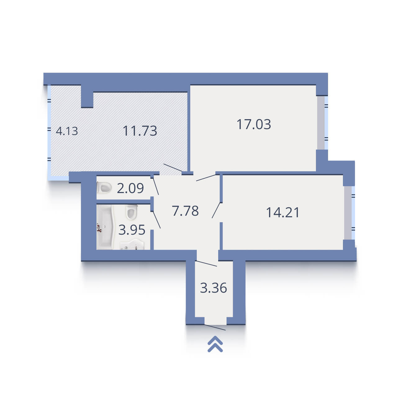 2-кімнатна 62.06 м² в ЖК Єсенін від забудовника, м. Ірпінь