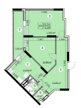 2-кімнатна 71.1 м² в ЖК Зірковий від 14 000 грн/м², м. Вишгород