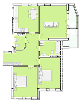 3-комнатная 89.4 м² в ЖК Зелена околиця от 22 450 грн/м², Львов