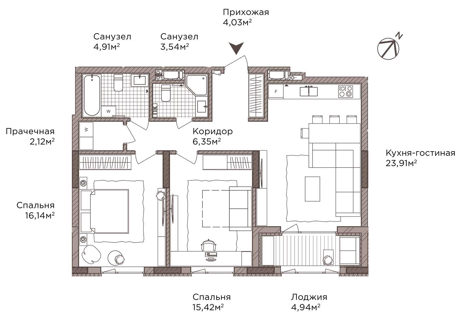 2-кімнатна 81.36 м² в ЖК Камертон від 66 850 грн/м², Київ