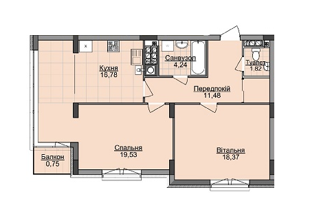 2-комнатная 72.97 м² в ЖК Карамель от 17 500 грн/м², Львов