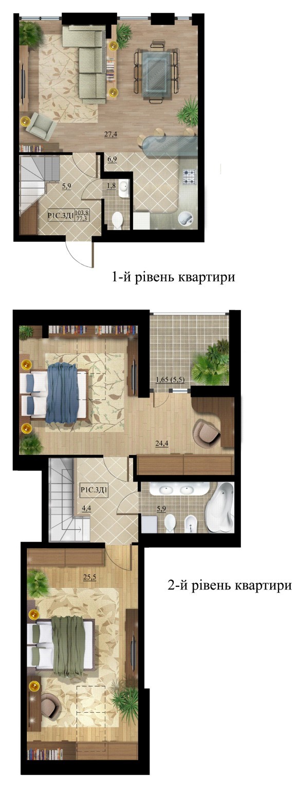 3-кімнатна 103.8 м² в ЖК Комфорт Таун від забудовника, Київ