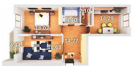 2-кімнатна 73.04 м² в ЖК Атлант 2 від 12 640 грн/м², смт Коцюбинське