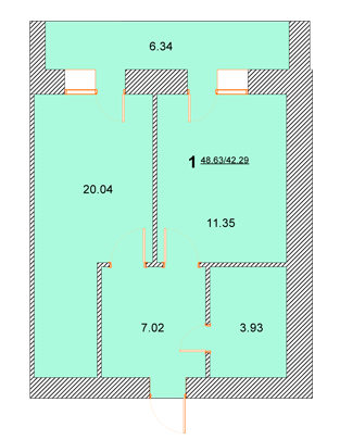 1-кімнатна 48.63 м² в ЖК Лелека від 11 000 грн/м², м. Бориспіль