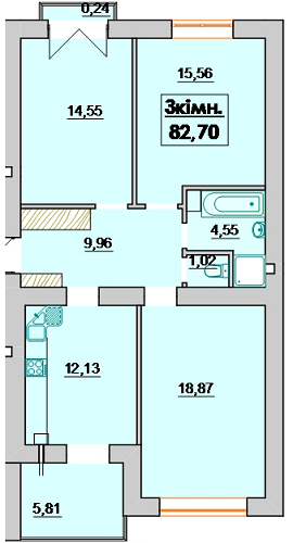 3-кімнатна 82.7 м² в ЖК Лемківський від 10 800 грн/м², Івано-Франківськ