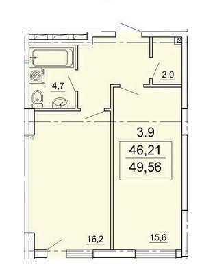 1-кімнатна 49.56 м² в ЖК Лімнос від 29 370 грн/м², Одеса