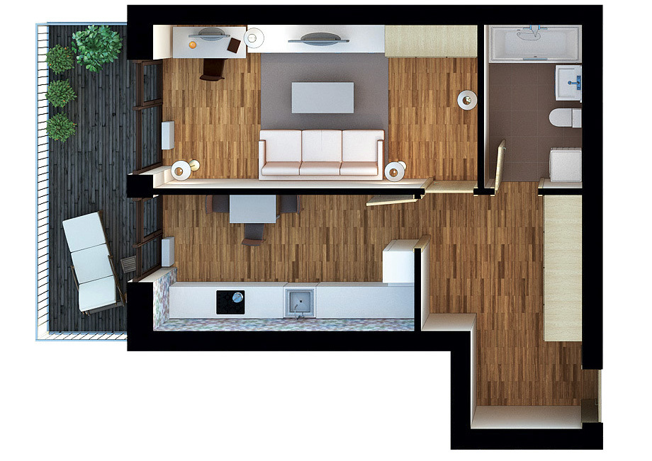 1-комнатная 48.58 м² в ЖК Липинка от 23 230 грн/м², Киев