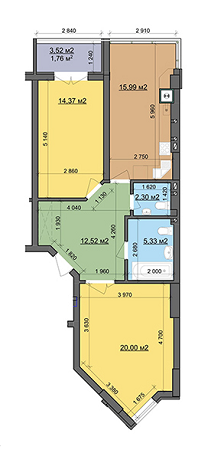 2-комнатная 72.27 м² в ЖК Леви Міста от 16 000 грн/м², Львов