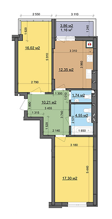 2-комнатная 63.33 м² в ЖК Леви Міста от 16 000 грн/м², Львов