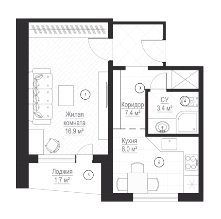 1-кімнатна 37.4 м² в ЖК Металіст від 17 550 грн/м², Харків