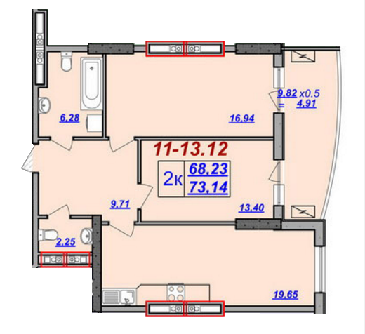 2-кімнатна 73.14 м² в ЖК Мілос від 21 380 грн/м², Одеса