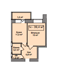 1-кімнатна 39.4 м² в ЖК Мінський від забудовника, Київ
