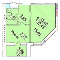 1-кімнатна 32.48 м² в ЖК Морський від 13 000 грн/м², м. Южне