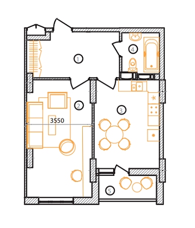 1-кімнатна 52.4 м² в ЖК на вул. Драгоманова, 38 від 22 800 грн/м², Київ