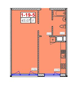 1-комнатная 43.07 м² в ЖК Сорок шестая жемчужина от 15 250 грн/м², Одесса