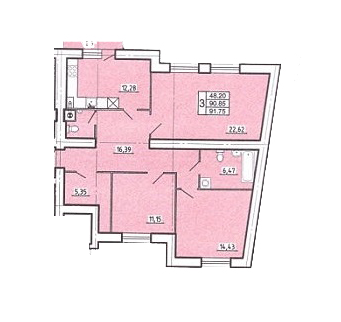 3-комнатная 91.75 м² в ЖК на ул. Водогонная, 2 от застройщика, Львов