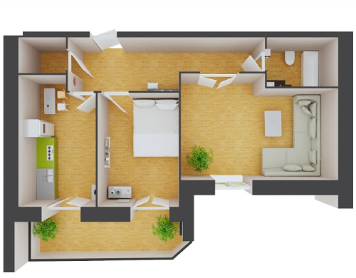 2-кімнатна 61.45 м² в ЖК на вул. Героїв Крут, 60 від 11 500 грн/м², Суми