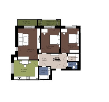 3-комнатная 105.9 м² в ЖК на ул. Замарстыновская, 79 от 20 490 грн/м², Львов