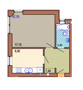 1-комнатная 40 м² в ЖК на ул. Корсунская, 4 от застройщика, Львов