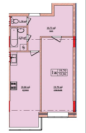 1-кімнатна 53.96 м² в ЖК на вул. Нововокзальна, 69-75 від 25 000 грн/м², Київ