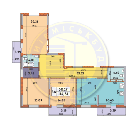 3-комнатная 114.81 м² в ЖК на ул. Просвещения, 14 от 21 945 грн/м², Киев