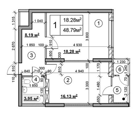 1-комнатная 48.79 м² в ЖК на ул. Соломенская, 20А от 25 500 грн/м², Киев