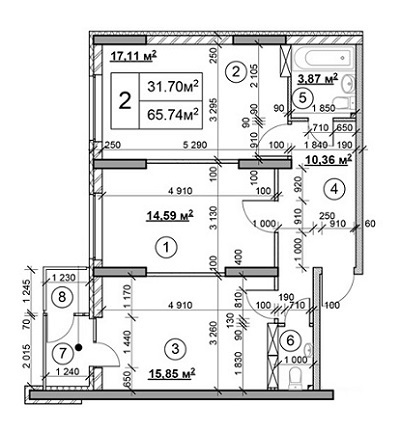 2-комнатная 65.74 м² в ЖК на ул. Соломенская, 20А от 27 200 грн/м², Киев