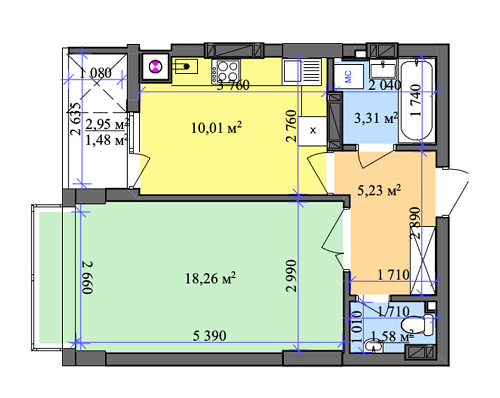 1-кімнатна 39.91 м² в ЖК на вул. Хлібна, 4 від забудовника, Львів