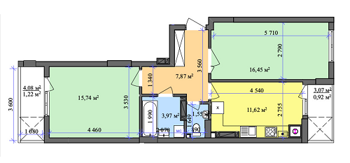 2-кімнатна 59.38 м² в ЖК на вул. Хлібна, 4 від забудовника, Львів