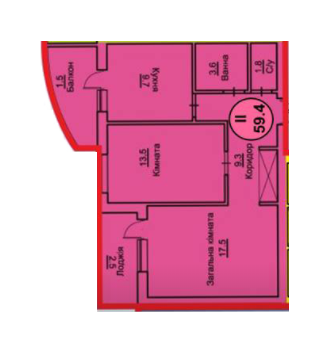 2-комнатная 59.4 м² в ЖК на вул. Чорновола, 22, 22А от 10 490 грн/м², г. Городок
