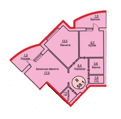 2-комнатная 59.1 м² в ЖК на вул. Чорновола, 22, 22А от 10 490 грн/м², г. Городок