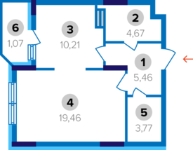 1-кімнатна 44.64 м² в ЖК НАШ будинок від забудовника, Київ