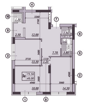 3-кімнатна 75.5 м² в ЖК на вул. Підвисоцького, 4В від забудовника, Київ