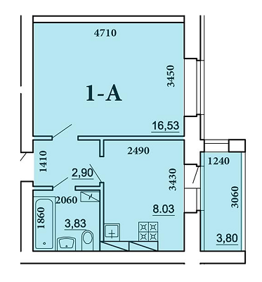 1-кімнатна 35.09 м² в ЖК Новосілки від забудовника, с. Новосілки