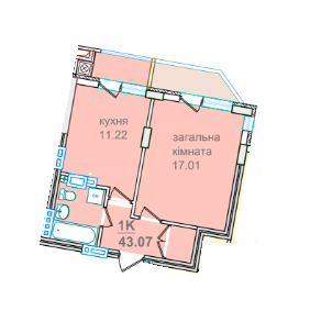 1-комнатная 43.07 м² в ЖК Околиця Джона Леннона от 18 750 грн/м², Львов