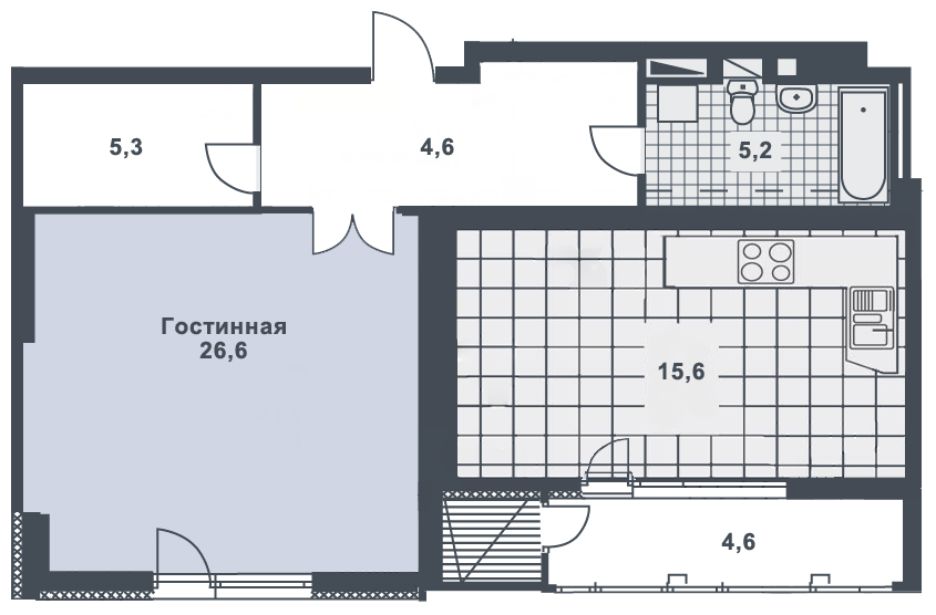 1-кімнатна 66.7 м² в ЖК Панорама на Печерську від забудовника, Київ