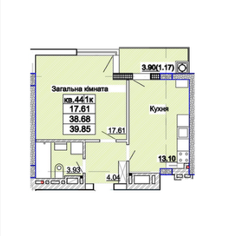 1-кімнатна 39.85 м² в ЖК Парк Авеню від 31 050 грн/м², Львів