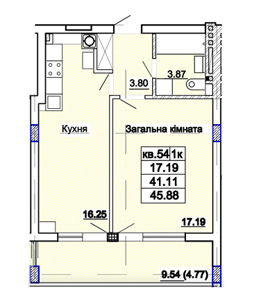 1-кімнатна 45.88 м² в ЖК Парк Авеню від 26 550 грн/м², Львів