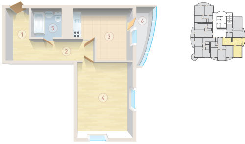 1-комнатная 54.2 м² в ЖК Парковый от застройщика, Киев
